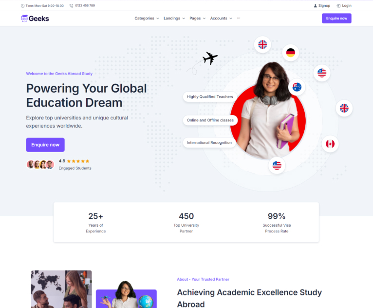 Aborad landing page