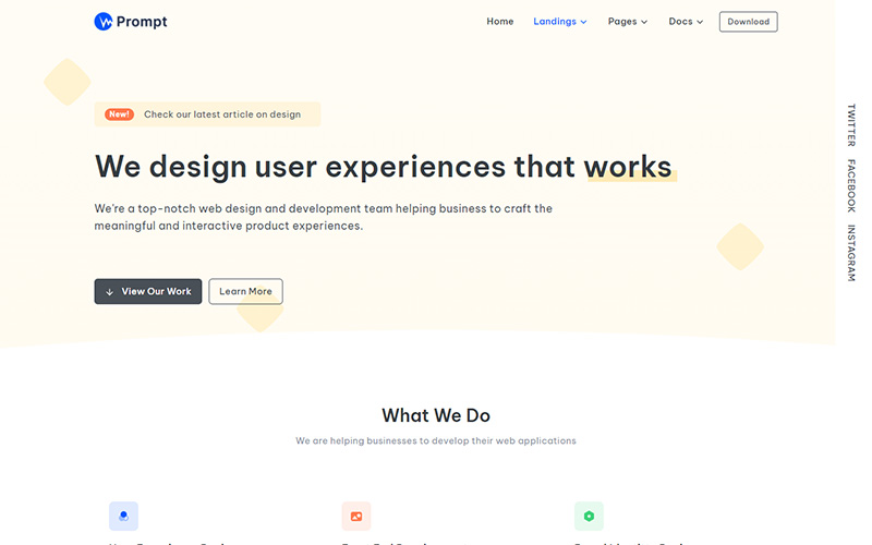 Premium Landing Pages _ Prompt - Tailwind CSS Multipurpose Landing Page ...